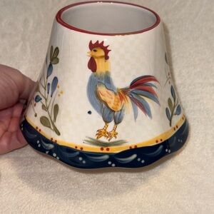 Home Interiors & Gifts Candle Shade Topper Chicken Rooster Farmhouse Country 4”